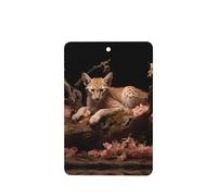 Phayah Leopard Cat In A Dead Tree Pattern Lavender Scent Car Air Freshener Rectangle Card Hanging Hanging Scented Card 4 Pcs For Cars Closet Drawer