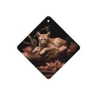 Phayah Leopard Cat In A Dead Tree Pattern Lavender Scent Car Air Freshener Square Card Hanging Hanging Scented Card 6 Pcs For Cars Closet Drawer