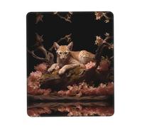 PHAYAH Leopard Cat in A Dead Tree Pattern Mouse Pads, Portable Wireless Mouse Pad, Non-Slip Rubber Base Laptop Mousepad Smooth Surface for Office & Travel 7 X 8.6 in