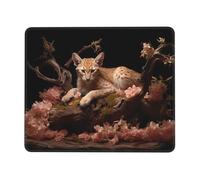 PHAYAH Leopard Cat in A Dead Tree Pattern Mouse Pads, Portable Wireless Mouse Pad, Non-Slip Rubber Base Laptop Mousepad Smooth Surface for Office & Travel 7 X 8.6 in