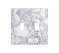 Phayah Light Black Marble Pattern Wall Plate Outlet Cover Double Toggle Light Switch Cover Size 4.5x4.5 in for Residential and Commercial Areas