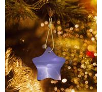 Phayah Lightning Storm Pattern Ceramic Star Xmas Tree Ornament New Year Home Souvenirs For Gatherings Christmas Tree Hanging