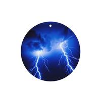 Phayah Lightning Storm Pattern Lavender Scent Car Air Freshener Round Shape Card Hanging Hanging Scented Card 4 Pcs For Cars Closet Drawer
