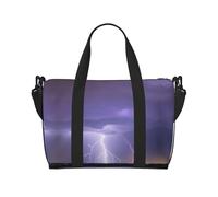 Phayah Lightning Storm Travel Duffle Bag Weekender Overnight Gym Tote for Women Girls Shoulder Bag Workout Water Resistant