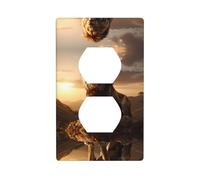 Phayah Lion On The Mountain Pattern Duplex Receptacle Outlet Wall Plate Standard Size Polycarbonate Thermoplastic Dual Plug Covers