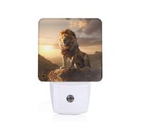 PHAYAH Lion On The Mountain Pattern Night Light Plug-in Led Auto Sensor Night Lamp Dusk-to-Dawn Lamp for Nursery Children Stairs Corridors