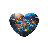 Phayah Little Blue Flowers Pattern Lavender Scent Car Air Freshener Heart Shape Card Hanging Hanging Scented Card 6 Pcs For Cars Closet Drawer