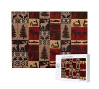Phayah Lodge Bear Deer Fish Pattern Puzzle Unique Jigsaw Wall Art Picture For Home Decoration 500 Pcs