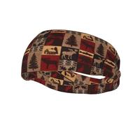 PHAYAH Lodge Bear Deer Fish pattern Sports headband suitable for running yoga basketball elastic moisture band
