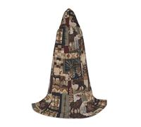 PHAYAH Lodge Bear Deer Pattern Halloween Adult Hooded Robe Cape, Women'S Men'S Halloween Dress Up Party Cosplay Costumes S