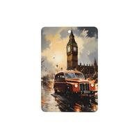 Phayah London Color Taxi Pattern Lavender Scent Car Aroma Rectangle Hanging Fragrance Tablet Car Interior Fragrance Freshener 6p