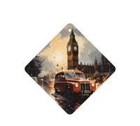 Phayah London Color Taxi Pattern Lavender Scent Car Aroma Square Hanging Fragrance Tablet Car Interior Fragrance Freshener 6p
