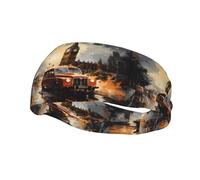 Phayah London Color Taxi Pattern Sports Headband Suitable for Running Yoga Basketball Elastic Moisture Band