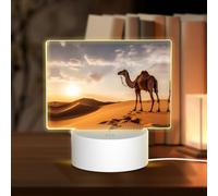 PHAYAH Lone Camel Pattern Rectangle Acrylic Night Light Adult Baby Room Light White Light Warm Light Warm White Light