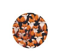 Phayah Lots Of Cartoon Little Foxes Pattern Lavender Scent Car Aroma Round Shape Hanging Fragrance Tablet Car Interior Fragrance Freshener 6p