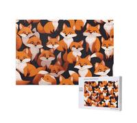 Phayah Lots of Cartoon Little Foxes Puzzles 1000 Piece for Jigsaw Puzzle Wooden Puzzle Forfamily Friend Home Decor Wall Art 29.5 X 19.7 in