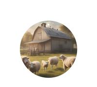 Phayah Lots Of Cute Sheep Pattern Lavender Scent Car Aroma Round Shape Hanging Fragrance Tablet Car Interior Fragrance Freshener 4p