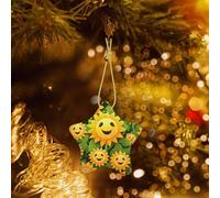 Phayah Lots Of Sunflowers Pattern Christmas Tree Decoration Star Ceramics Ornaments Suitable For New Year Home For Gatherings