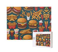 Phayah Lots of Tasty Food Puzzles 500 Piece for Jigsaw Puzzle Wooden Puzzle for Family Friend Home Decor Wall Art 20.4 X 15 in