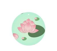 Phayah Lotus Flowers Waiting To Bloom Pattern Lavender Scent Car Aroma Round Shape Hanging Fragrance Tablet Car Interior Fragrance Freshener 6p