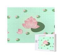 Phayah Lotus Flowers Waiting to Bloom Puzzles 500 Piece for Jigsaw Puzzle Wooden Puzzle for Family Friend Home Decor Wall Art 20.4 X 15 in