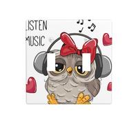 Phayah Love Owl Pattern Wall Plate Outlet Cover Double Toggle Light Switch Cover Size 4.5x4.5 in for Residential and Commercial Areas