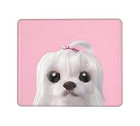 Phayah Lovely Maltese Dog Pattern Mouse Pad Waterproof Surface & Non-Slip Rubber Base with Stitched Edges Gaming Mouse Mat for Laptop 7 X 8.6 in