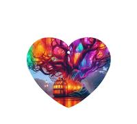 Phayah Magic Tree Cottage Pattern Lavender Scent Car Air Freshener Heart Shape Card Hanging Hanging Scented Card 4 Pcs For Cars Closet Drawer