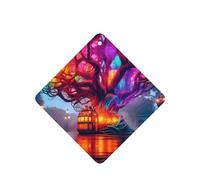 Phayah Magic Tree Cottage Pattern Lavender Scent Car Air Freshener Square Card Hanging Hanging Scented Card 6 Pcs For Cars Closet Drawer