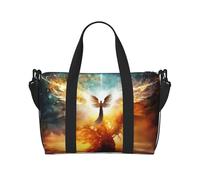 Phayah Magic Tree Wings Travel Duffle Bag Weekender Overnight Gym Tote For Women Girls Shoulder Bag Workout Water Resistant, Black, One Size, Black, One Size
