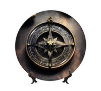 PHAYAH Magical Design Norse Runes Compass Pattern Bone Porcelain Decorative Plate Durable Smooth And Perfect Decoration For Home, Office And Coffee Shop 6in