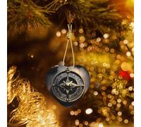 Phayah Magical Design Norse Runes Compass Pattern Hristmas Ceramic Heart Pendant Christmas Tree Ornaments Homefor Gatherings Decoration