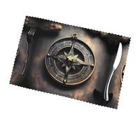 Phayah Magical Design Norse Runes Compass Table Placemats (Set Of 6) 12x18 Inches, Suitable For Parties, Restaurant Decorations, Holiday Banquets.