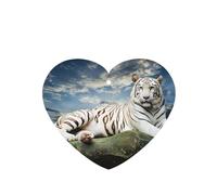 Phayah Majestic Tiger Resting On A Rock With Cloudy Sky Pattern Lavender Scent Car Air Freshener Heart Shape Card Hanging Hanging Scented Card 6 Pcs For Cars Closet Drawer Eliminate