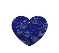 Phayah Manta Ray And Fish Pattern Lavender Scent Car Air Freshener Heart Shape Card Hanging Hanging Scented Card 6 Pcs For Cars Closet Drawer Eliminate