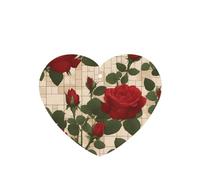 Phayah Many Red Roses Pattern Lavender Scent Car Aroma Heart Shape Hanging Fragrance Tablet Car Interior Fragrance Freshener 4p