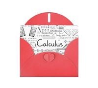 PHAYAH Math Geometry Geek Calculus Pattern Blank Greeting Cards 10 With Red Envelopes For Christmas, Wedding Anniversaries And Party Invitations