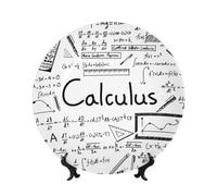 PHAYAH Math Geometry G alculus Printing Bone China Decorative Plate Ceramic Dinner Plates Crafts with Vertical Stand for Home Office Decor 6in
