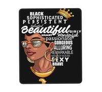 Phayah Melanin Afro Woman Pattern Mouse Pad with Anti-Fray Stitching with Non-Slip Rubber Base, Gaming Mouse Mat for Laptop, Office & Home 8.3 X 10.3 in