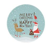 PHAYAH Merry Christmas And Happy New Year Pattern Round Mouse Pad For Desk Wireless Mouse Laptop Gaming Computer Travel Work Office Supplies 7.9 X 7.9 In