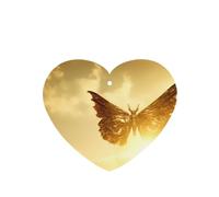 Phayah Metal Moth Pattern Lavender Scent Car Air Freshener Heart Shape Card Hanging Hanging Scented Card 6 Pcs For Cars Closet Drawer