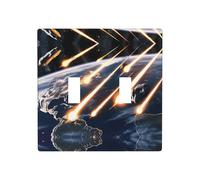 Phayah Meteorite Impact Pattern Decorative Wall Plate Covers Receptacle Double Toggle Outlet Light Switch Cover 4.5 In X 4.5 In