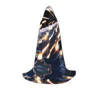 PHAYAH Meteorite Impact Pattern Halloween Witch Witchcraft Hooded Robe Cape Christmas Hoodie Cosplay Masquerade Party Dress Gift Costume Large