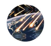 PHAYAH Meteorite Impact Pattern, Round Mouse Pad Waterproof Non-Slip Rubber Base Desktop Protection Mat Diameter 7.9 in