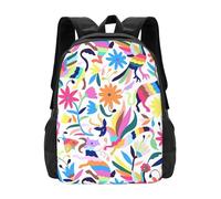 PHAYAH Mexican Otomi Animals Pattern Casual Shoulders Classical Basic Travel Backpack Travel And Outdoor Activities Resistant