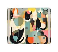 Phayah Mid-Century Modern Art Cat Pattern Mouse Pads, Portable Wireless Mouse Pad, Non-Slip Rubber Base Laptop Mousepad Smooth Surface for Office & Travel 7 X 8.6 in