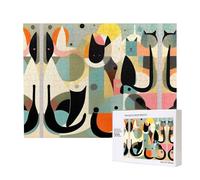 Phayah Mid-Century Modern Art Cat Puzzles for Adults 500 Pieces Children's Intelligence Development Toys 20.4 X 15in