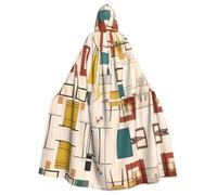 PHAYAH Mid Century Modern Pattern Halloween Witch Witchcraft Hooded Robe Cape Christmas Hoodie Cosplay Masquerade Party Dress Gift Costume