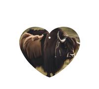 Phayah Mighty Highland Yak Pattern Lavender Scent Car Air Freshener Heart Shape Card Hanging Hanging Scented Card 4 Pcs For Cars Closet Drawer