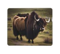 PHAYAH Mighty Highland Yak Pattern Mouse Pads, Portable Wireless Mouse Pad, Non-Slip Rubber Base Laptop Mousepad Smooth Surface for Office & Travel 8.3 X 10.3 in